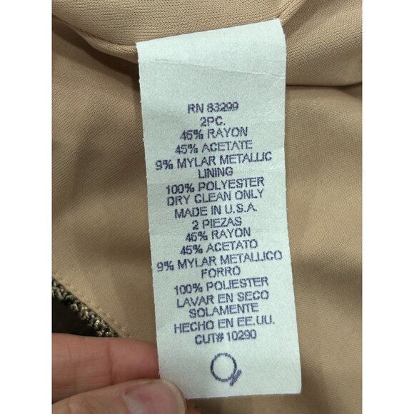 Onyx Nite Brown 2 Piece Evening Gown Jacket Spaghetti Straps Size L Shiny Finish - Picture 6 of 12